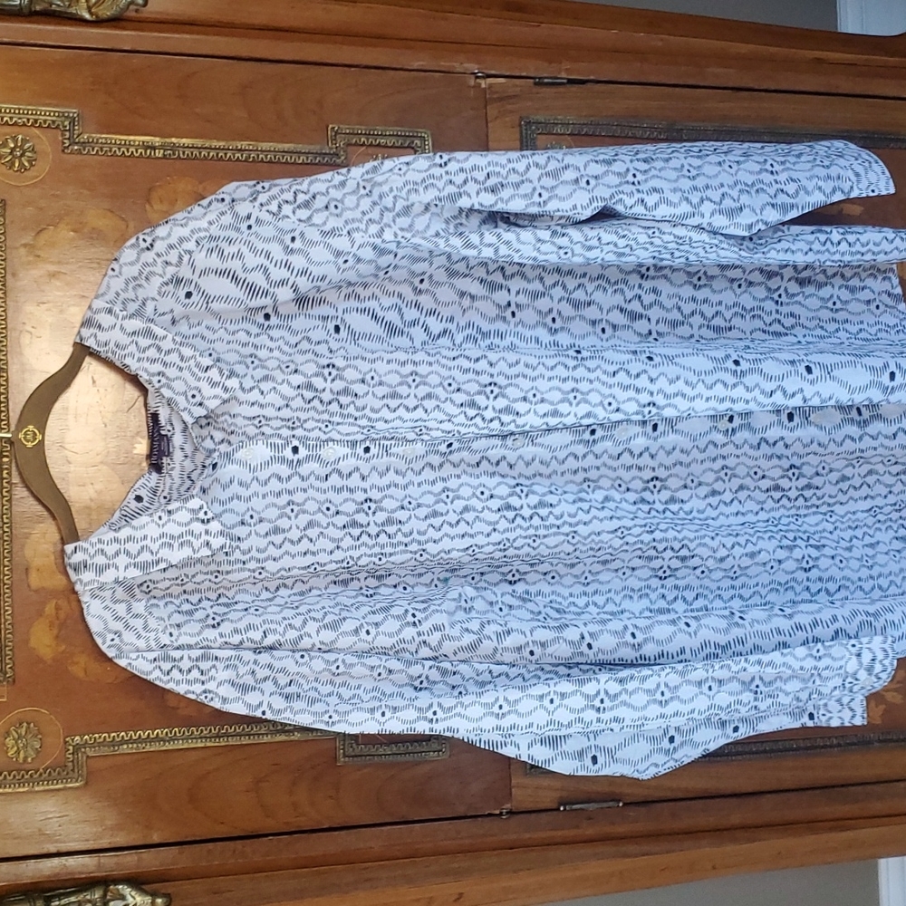 ROAMAN'S BLACK WHITE SHIRT 40 wide